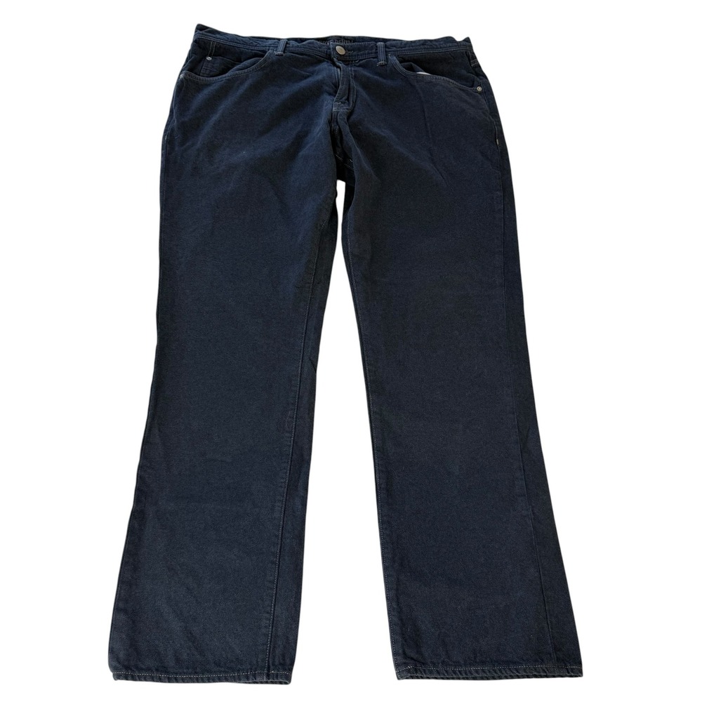 Agave Denim Pragmatist Mens 40 Classic Straight Flannel Denim Navy Jeans USA‎